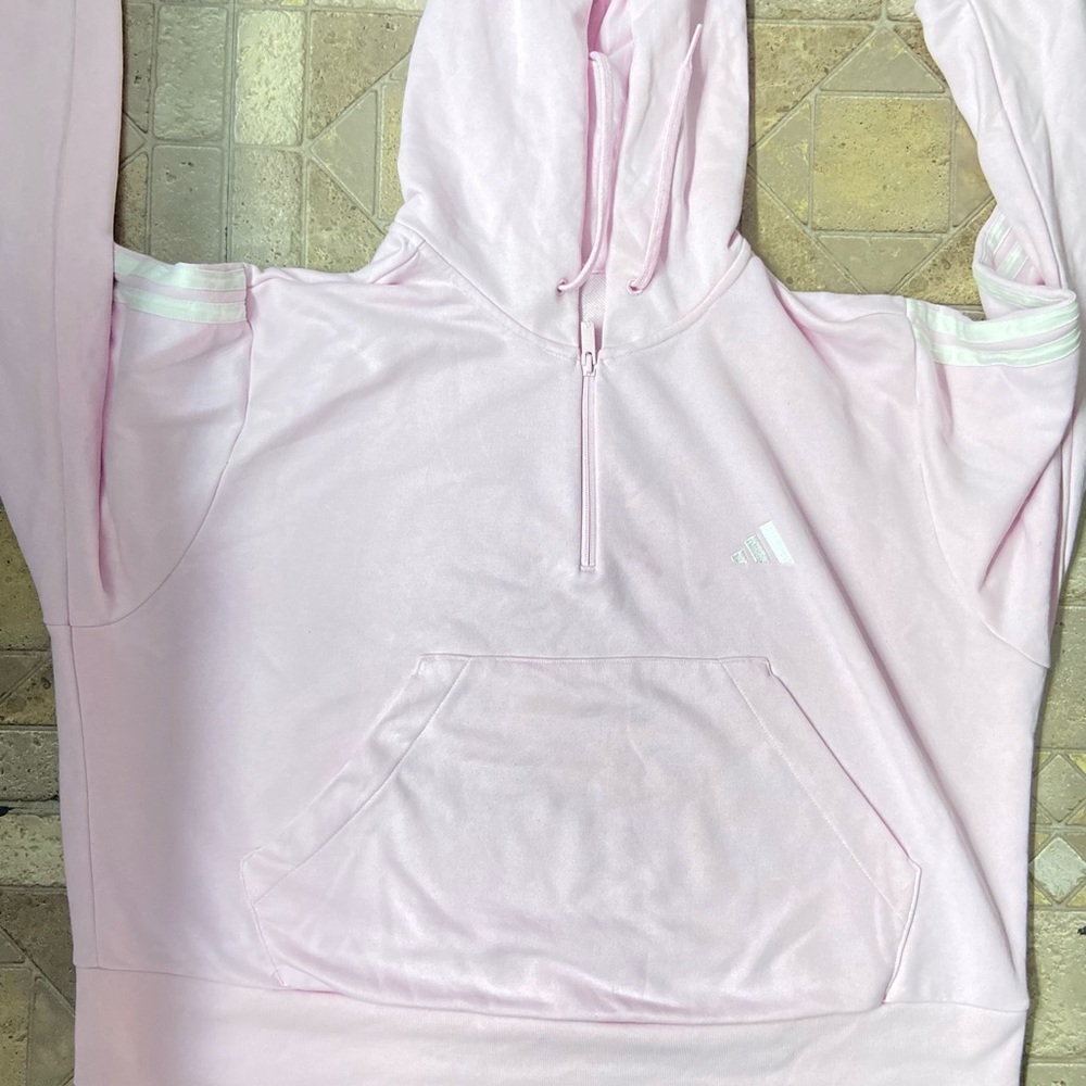 Adidas Soft Pink Zip-Up Hoodie